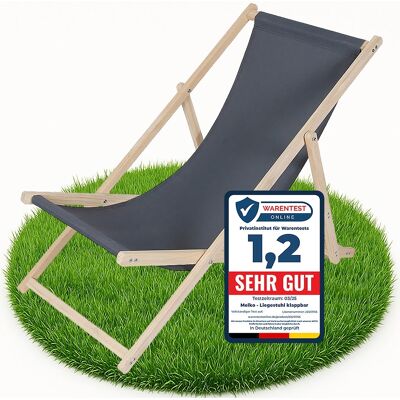 MELKO - Wooden beach chair - Antracite - Beach chair MELKO - Wooden beach chair - Antracite - Beach chair