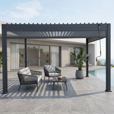 SAN MARCO Pergola Da Giardino Bioclimatica 3x3mt Manuale Con Tende SAN MARCO Pergola Da Giardino Bioclimatica 3x3mt Manuale Con Tende