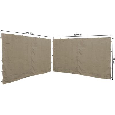 QUICK-STAR - 2 Seitenteile Mit Rv 300/400x195cm Für Pavillon 3x4m Seitenwand Beige Ral 1001 QUICK-STAR - 2 Seitenteile Mit Rv 300/400x195cm Für Pavillon 3x4m Seitenwand Beige Ral 1001