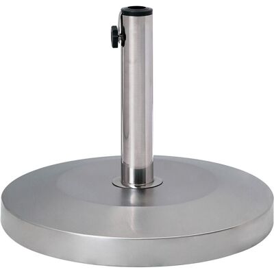 BELIANI Base Tonda Per Ombrellone Da Giardino In In Acciaio Inossidabile Argento, Craveggia BELIANI Base Tonda Per Ombrellone Da Giardino In In Acciaio Inossidabile Argento, Craveggia