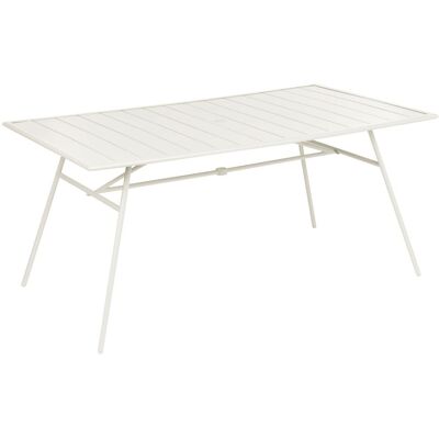 BELIANI Tavolo Da Giardino 160 X 90 Cm In Ferro Zincato Verniciato A Polvere Beige Chiaro, Terenzo BELIANI Tavolo Da Giardino 160 X 90 Cm In Ferro Zincato Verniciato A Polvere Beige Chiaro, Terenzo