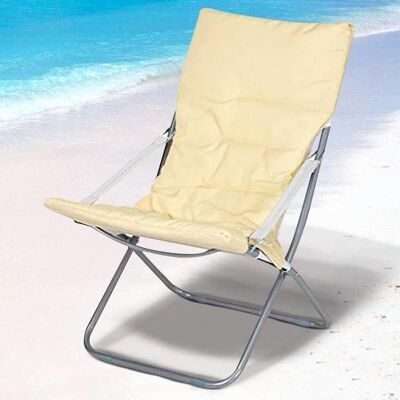 BAKAJI Spiaggina Pieghevole Portatile Sedia Canapone Sdraio Richiudibile Struttura In Tubolare Di Alluminio Rivestimento In Tessuto Oxford Imbottito Per Spiaggia Mare Campeggio (beige) - BAKAJI Spiaggina Pieghevole Portatile Sedia Canapone Sdraio Richiudibile Struttura In Tubolare Di Alluminio Rivestimento In Tessuto Oxford Imbottito Per Spiaggia Mare Campeggio (beige) -