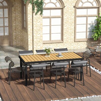 LEMONBEST Tavolo Da Giardino Per 8 Persone In Alluminio 190x90x74 Cm, Facile Da Pulire, Plastica, Colore Naturale E Nero, Mobili Da Esterno LEMONBEST Tavolo Da Giardino Per 8 Persone In Alluminio 190x90x74 Cm, Facile Da Pulire, Plastica, Colore Naturale E Nero, Mobili Da Esterno