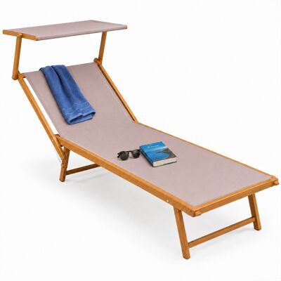 BAKAJI Lettino Prendisole Con Struttura Alluminio Effetto Legno E Tessuto Tortora BAKAJI Lettino Prendisole Con Struttura Alluminio Effetto Legno E Tessuto Tortora