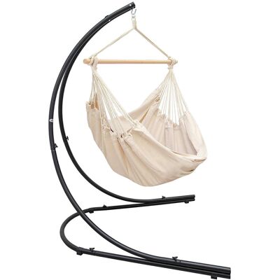 Amanka Supporto Amaca Con Xxl Sedia Sospesa 360° Poltrona Dondolo Giardino Beige Amanka Supporto Amaca Con Xxl Sedia Sospesa 360° Poltrona Dondolo Giardino Beige