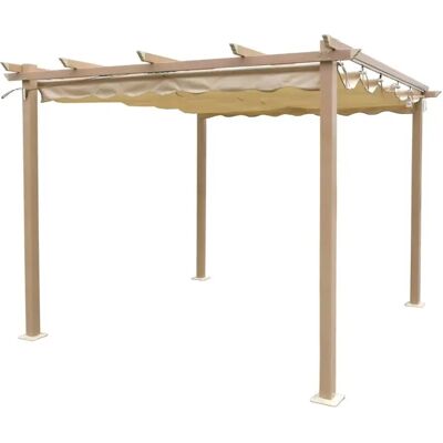 EUROGARDEN Gazebo Pergola Da Esterno "daiana" In Acciaio Effetto Legno 3x3 M EUROGARDEN Gazebo Pergola Da Esterno "daiana" In Acciaio Effetto Legno 3x3 M