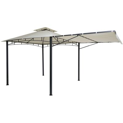 DÉCOSHOP26 Pergola Da Giardino/padiglione Esterno Con Parete Laterale Mobile Struttura In Acciaio 2,5 X 2,5 M Crema-beige 040008115 DÉCOSHOP26 Pergola Da Giardino/padiglione Esterno Con Parete Laterale Mobile Struttura In Acciaio 2,5 X 2,5 M Crema-beige 040008115