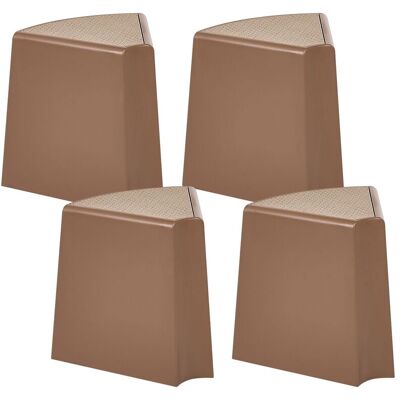 BELIANI Set Da 4 Sgabelli Da Giardino Per Esterni Impilabili, In Materiale Sintetico Marrone Evros BELIANI Set Da 4 Sgabelli Da Giardino Per Esterni Impilabili, In Materiale Sintetico Marrone Evros