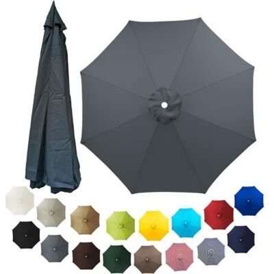 ABYSSE Parasole Di Ricambio Per Ombrellone A 6 Stecche, In Tessuto Di Poliestere (250 Cm, Grigio) ABYSSE Parasole Di Ricambio Per Ombrellone A 6 Stecche, In Tessuto Di Poliestere (250 Cm, Grigio)