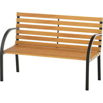 OEM Panca In Legno 2 Posti, Panchina Da Esterno, Giardino, Balcone O Terrazzo 122x60x83cm, Nero E Color Legno OEM Panca In Legno 2 Posti, Panchina Da Esterno, Giardino, Balcone O Terrazzo 122x60x83cm, Nero E Color Legno