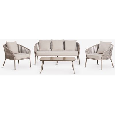 SKLUM Set Da Giardino Con Divano 2 Posti, 2 Poltrone In Corda Intrecciata E Tavolino Arhiza SKLUM Set Da Giardino Con Divano 2 Posti, 2 Poltrone In Corda Intrecciata E Tavolino Arhiza