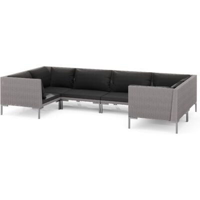 HELLOSHOP26 Set Di Mobili Da Giardino Set Salotto Da Esterno 6 Pz Con Cuscini In Polyrattan Grigio Scuro 020016880 HELLOSHOP26 Set Di Mobili Da Giardino Set Salotto Da Esterno 6 Pz Con Cuscini In Polyrattan Grigio Scuro 020016880