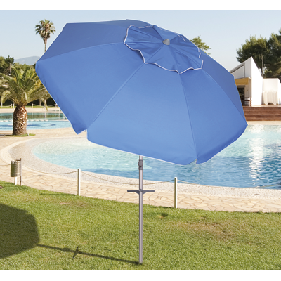 PAPILLON Ombrellone Da Spiaggia In Alluminio Con Trivella Incorporata Al Palo Blu' Ø 220 Mm. PAPILLON Ombrellone Da Spiaggia In Alluminio Con Trivella Incorporata Al Palo Blu' Ø 220 Mm.