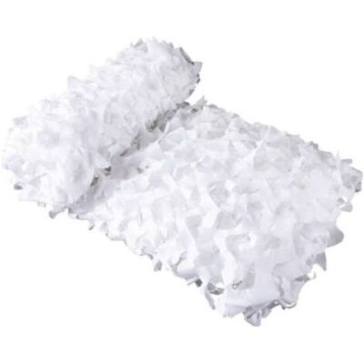 ABYSSE Ombrellone Rettangolare In Rete Mimetica Bianca, Motivo Mimetico, 3 X 4 M, Bianco ABYSSE Ombrellone Rettangolare In Rete Mimetica Bianca, Motivo Mimetico, 3 X 4 M, Bianco