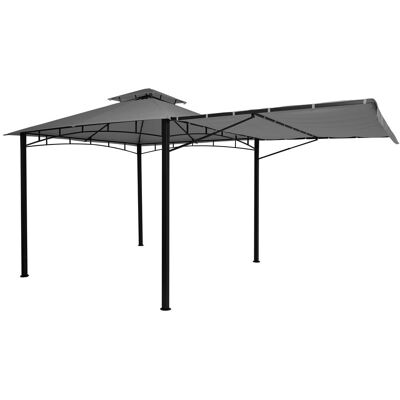DÉCOSHOP26 Pergola Da Giardino 2,5 X 2,5 M Struttura In Acciaio Con Parete Laterale Mobile Tetto In Poliestere Grigio 040010942 DÉCOSHOP26 Pergola Da Giardino 2,5 X 2,5 M Struttura In Acciaio Con Parete Laterale Mobile Tetto In Poliestere Grigio 040010942