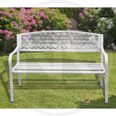 PAPILLON - Panchina In Acciaio Dothan Bianca 123x55x62h Cm Arredo Giardino Esterno PAPILLON - Panchina In Acciaio Dothan Bianca 123x55x62h Cm Arredo Giardino Esterno