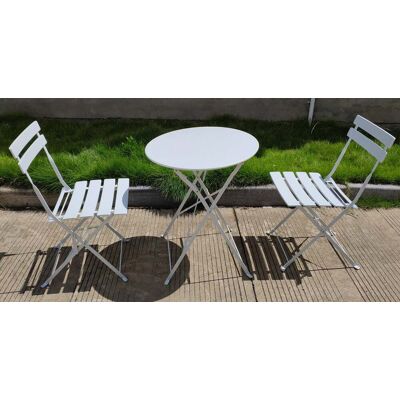 Bauer Set Tavolino E 2 Sedie Pieghevoli Da Giardino In Acciaio Giotto Bianco Bauer Set Tavolino E 2 Sedie Pieghevoli Da Giardino In Acciaio Giotto Bianco