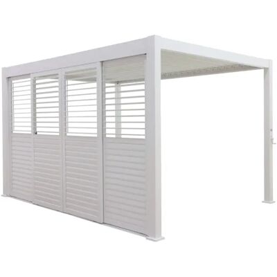 EUROGARDEN Set 4 Pareti Scorrevoli Per Pergola Bioclimatica "atena" In Alluminio Bianco Lato 4 Mt EUROGARDEN Set 4 Pareti Scorrevoli Per Pergola Bioclimatica "atena" In Alluminio Bianco Lato 4 Mt