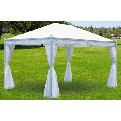 Morel - Gazebo Da Giardino 3x3m In Metallo Miami Bianco Morel - Gazebo Da Giardino 3x3m In Metallo Miami Bianco