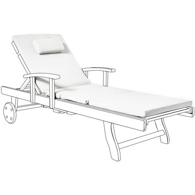 BELIANI Cuscino Per Sedia Da Giardino In Tessuto Di Poliestere Color Bianco Sporco Toscana/java/amantea BELIANI Cuscino Per Sedia Da Giardino In Tessuto Di Poliestere Color Bianco Sporco Toscana/java/amantea