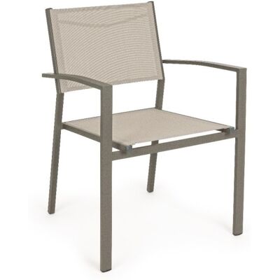 BIZZOTTO - Sedia Per Esterno Con Braccioli In Alluminio Tortora Hilla 57x60x H88 Cm BIZZOTTO - Sedia Per Esterno Con Braccioli In Alluminio Tortora Hilla 57x60x H88 Cm