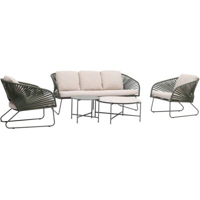 HESPERIDE Set Di Mobili Da Giardino Belano A 5 Posti - Verde Alloro - Hespéride HESPERIDE Set Di Mobili Da Giardino Belano A 5 Posti - Verde Alloro - Hespéride