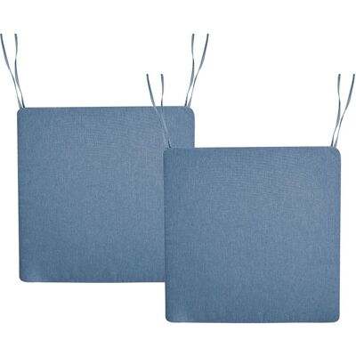 BELIANI Set Di 2 Cuscini Per Sedie Da Giardino In Tessuto Di Poliestere Blu Sassari BELIANI Set Di 2 Cuscini Per Sedie Da Giardino In Tessuto Di Poliestere Blu Sassari