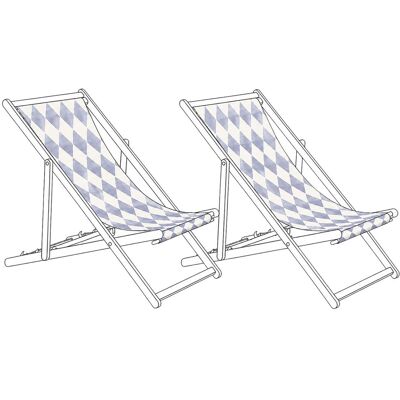 BELIANI Set Di 2 Teli Di Ricambio Per Lettino Da Sole Con Motivo Geometrico A Diamante Grigio Anzio / Avellino BELIANI Set Di 2 Teli Di Ricambio Per Lettino Da Sole Con Motivo Geometrico A Diamante Grigio Anzio / Avellino