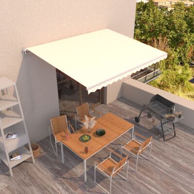 Tenda da sole retrattile vidaXL - 450x300 cm, Crema, Manuale, Resistente alle intemperie Tenda da sole retrattile vidaXL - 450x300 cm, Crema, Manuale, Resistente alle intemperie