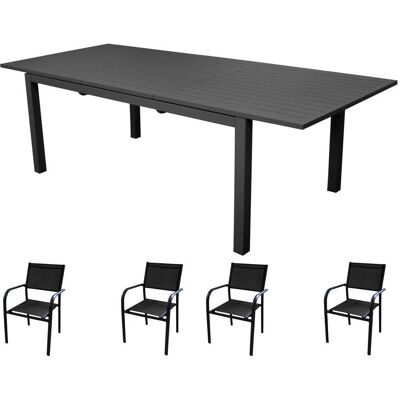 ALTRO Offerta Tavolo Allungabile Grafite 160/240x100cm Genes + 4 Poltrone Duca ALTRO Offerta Tavolo Allungabile Grafite 160/240x100cm Genes + 4 Poltrone Duca