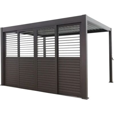 EUROGARDEN Set 4 Pareti Scorrevoli Per Pergola Bioclimatica "atena" In Alluminio Antracite Lato 4 Mt EUROGARDEN Set 4 Pareti Scorrevoli Per Pergola Bioclimatica "atena" In Alluminio Antracite Lato 4 Mt
