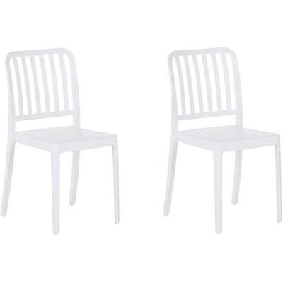 Sedie da giardino bianche Beliani - Impilabili Resistente alle intemperie Sedie da giardino bianche Beliani - Impilabili Resistente alle intemperie