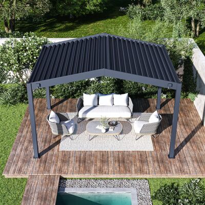 OMBREA Pergola A Doppia Falda 3x4 M - Antracite OMBREA Pergola A Doppia Falda 3x4 M - Antracite