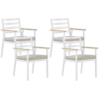 Set di sedie da giardino Beliani - cuscini beige - alluminio - esterno Set di sedie da giardino Beliani - cuscini beige - alluminio - esterno