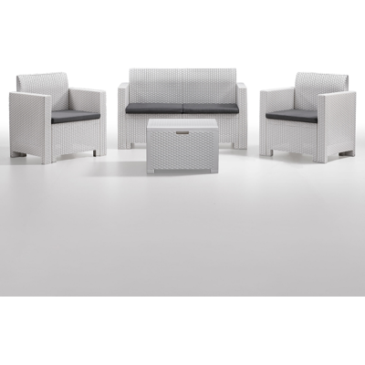 BICA - Polyrattan Outdoor Set - Bianco - Garden furniture set BICA - Polyrattan Outdoor Set - Bianco - Garden furniture set