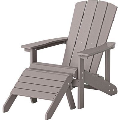 Home Deluxe Sedia Da Giardino Farea Con Sgabello - Grigio Home Deluxe Sedia Da Giardino Farea Con Sgabello - Grigio