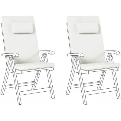 BELIANI Set Di 2 Cuscini In Tessuto Bianco Sporco Da Schienale Per Sedie Da Giardino Java/amantea Premium BELIANI Set Di 2 Cuscini In Tessuto Bianco Sporco Da Schienale Per Sedie Da Giardino Java/amantea Premium