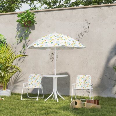 PZCC Set Di Mobili Da Giardino Per Bambini Composto Da 4 Pezzi, Con Design A Elefante E Giraffa, Ombrellone Regolabile Ø 100 Cm E Sedia Pieghevole. PZCC Set Di Mobili Da Giardino Per Bambini Composto Da 4 Pezzi, Con Design A Elefante E Giraffa, Ombrellone Regolabile Ø 100 Cm E Sedia Pieghevole.