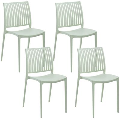 BELIANI Set Di 4 Sedie Da Giardino In Plastica Sintetica Verde Chiaro Illumani BELIANI Set Di 4 Sedie Da Giardino In Plastica Sintetica Verde Chiaro Illumani