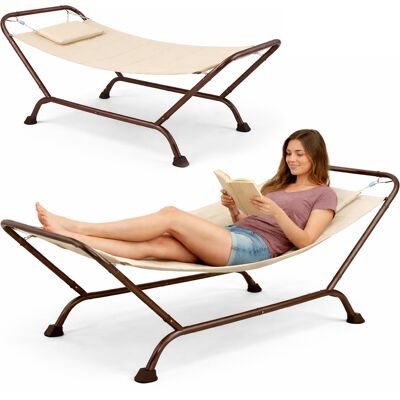 BAKAJI Amaca Con Cuscino Beige Struttura Resistente Antiscivolo E Seduta Ergonomica BAKAJI Amaca Con Cuscino Beige Struttura Resistente Antiscivolo E Seduta Ergonomica