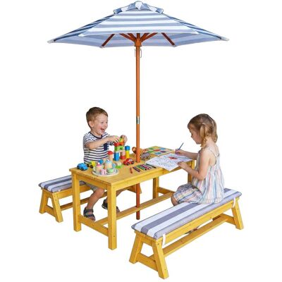 NORTHIX Set Da Picnic Per Bambini Con Tavolo, Ombrellone E Cuscini. NORTHIX Set Da Picnic Per Bambini Con Tavolo, Ombrellone E Cuscini.