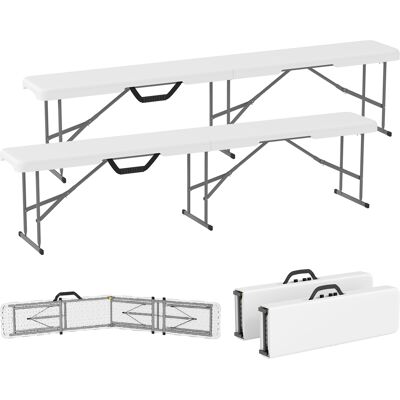 Zone Panchina Da Campeggio, Panchina Da Esterno In Plastica, Capacità Di Carico 240 Kg, Bianco Zone Panchina Da Campeggio, Panchina Da Esterno In Plastica, Capacità Di Carico 240 Kg, Bianco