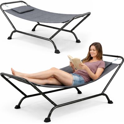BAKAJI Amaca Con Cuscino Grigia Struttura Resistente Antiscivolo E Seduta Ergonomica BAKAJI Amaca Con Cuscino Grigia Struttura Resistente Antiscivolo E Seduta Ergonomica