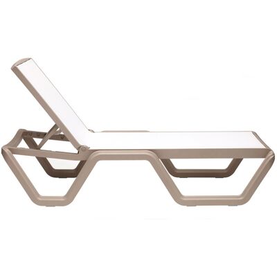 SCAB DESIGN - Lettino Prendisole Pieghevole Da Spiaggia Piscina Giardino Vela Scab - Colore: Tortora - Bianco SCAB DESIGN - Lettino Prendisole Pieghevole Da Spiaggia Piscina Giardino Vela Scab - Colore: Tortora - Bianco