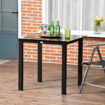 LEMONBEST Tavolo Da Giardino Quadrato 80x80x74 Cm Per 4 Persone, Piano In Vetro Temperato, Struttura In Alluminio Nero Per Terrazza E Balcone LEMONBEST Tavolo Da Giardino Quadrato 80x80x74 Cm Per 4 Persone, Piano In Vetro Temperato, Struttura In Alluminio Nero Per Terrazza E Balcone