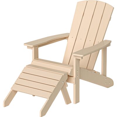 Home Deluxe Sedia Da Giardino Farea Con Sgabello - Bianco Home Deluxe Sedia Da Giardino Farea Con Sgabello - Bianco