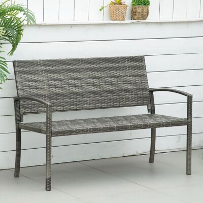 LEMONBEST Panchina Da Giardino In Rattan Sintetico Per 2 Persone Con Struttura In Acciaio, Resistenza Fino A 320 Kg, Colore Grigio Per Esterni LEMONBEST Panchina Da Giardino In Rattan Sintetico Per 2 Persone Con Struttura In Acciaio, Resistenza Fino A 320 Kg, Colore Grigio Per Esterni
