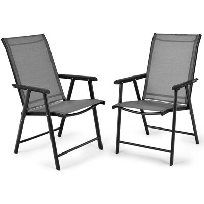 DÉCOSHOP26 Set Di 2 Sedie Da Giardino Pieghevoli Con Braccioli, Schienale Alto, Struttura In Metallo, Portata 100 Kg Per Campeggio All'aperto, Spiaggia 200000735 DÉCOSHOP26 Set Di 2 Sedie Da Giardino Pieghevoli Con Braccioli, Schienale Alto, Struttura In Metallo, Portata 100 Kg Per Campeggio All'aperto, Spiaggia 200000735