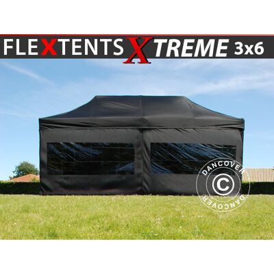 DANCOVER Gazebo Pieghevole Gazebo Rapido Flextents Xtreme 60 3x6m Nero, DANCOVER Gazebo Pieghevole Gazebo Rapido Flextents Xtreme 60 3x6m Nero,