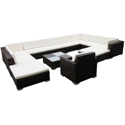 vidaXL - 12-tlg Garden-Lounge-Set - Poly Rattan - Garden lounge set vidaXL - 12-tlg Garden-Lounge-Set - Poly Rattan - Garden lounge set